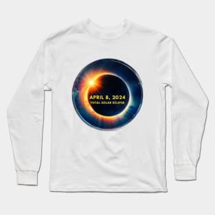 Solar Eclipse April 8 2024 Totality Sun and Moon Eclipse Long Sleeve T-Shirt